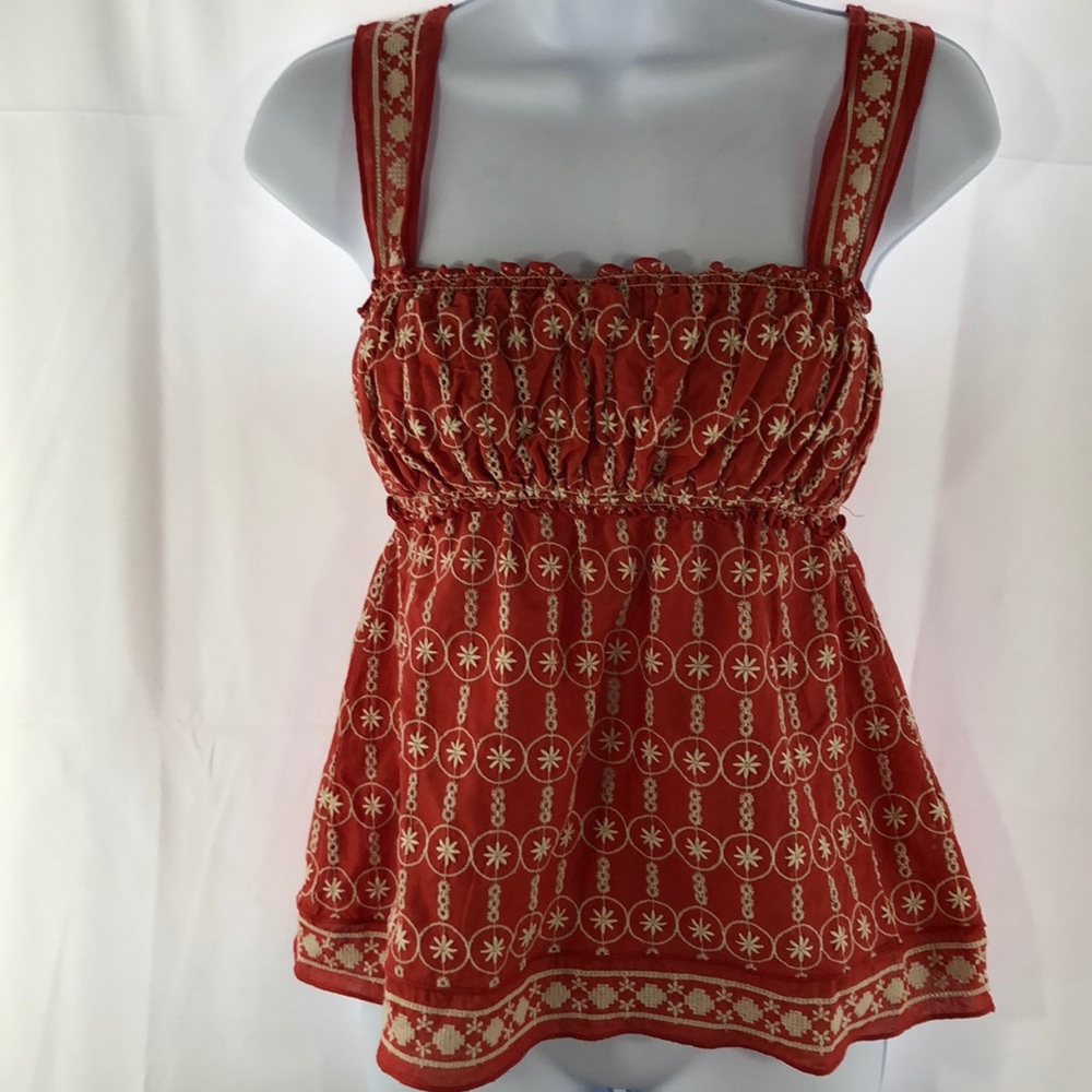 Max Studio XS orange/beige, tank top.